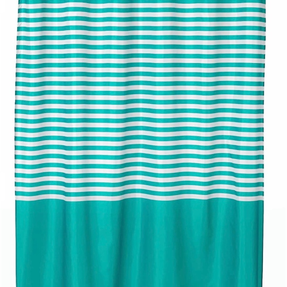 IKEA VADSJON Shower Curtain Green and White 71"x 71" Shower Bathroom Tub
